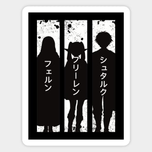 Frieren Party Members Black and White Silhouette with Fern Stark from Sousou no Frieren or Frieren Beyond Journeys End Anime SNF-173 Magnet